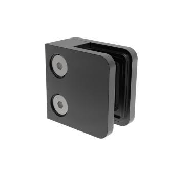 Preview: Glashalter Glasklemme Glasklemmhalter Modell 21 ZAMAK Black RAL 9005 für Glas 10,76